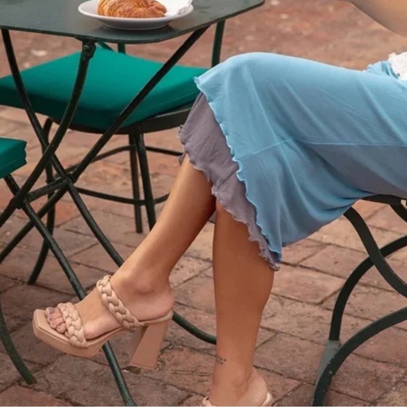 Dolce Vita Braided Block Heel Sandals in Beige - Picture 7 of 7